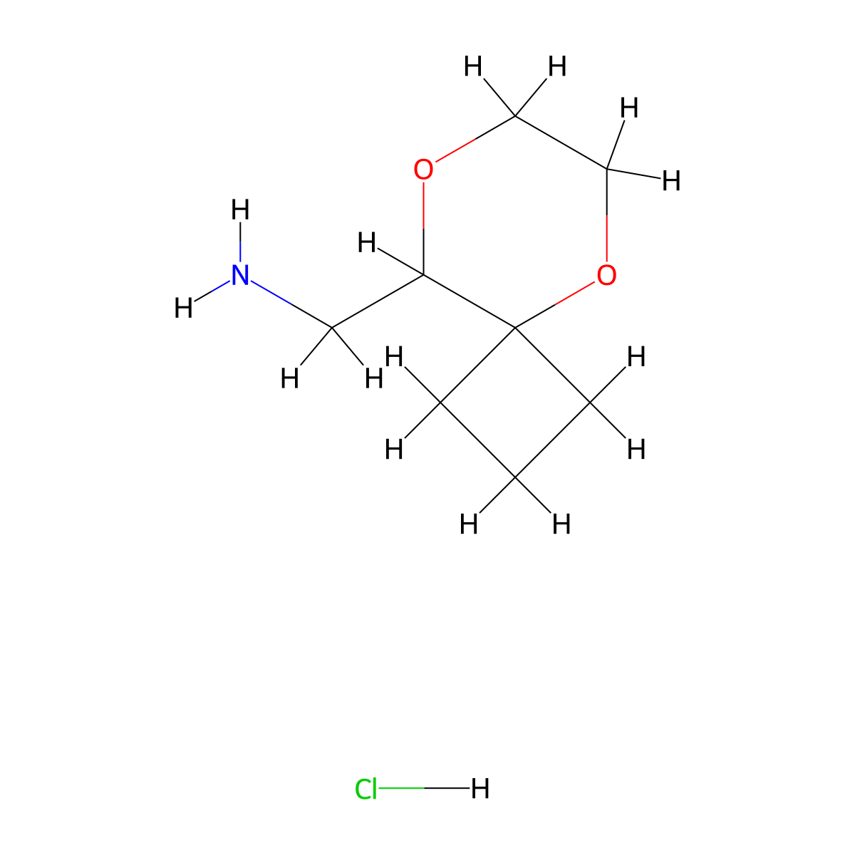 1-{5,8-Dioxaspiro[3.5]nonan-9-yl}methanaminehydrochloride molecular structure, CAS 2757999-63-4