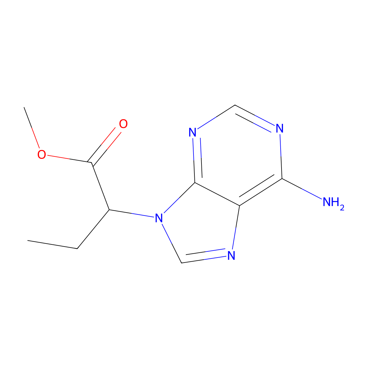 methyl 2-(6-amino-9H-purin-9-yl)butanoate molecular structure, CAS 2757999-66-7