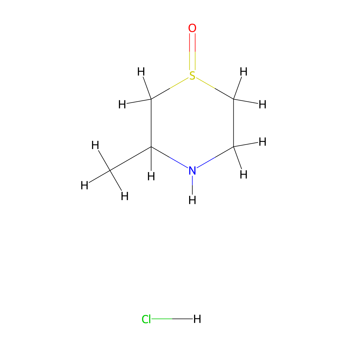 3-Methylthiomorpholine 1-oxide hydrochloride molecular structure, CAS 2757999-71-4