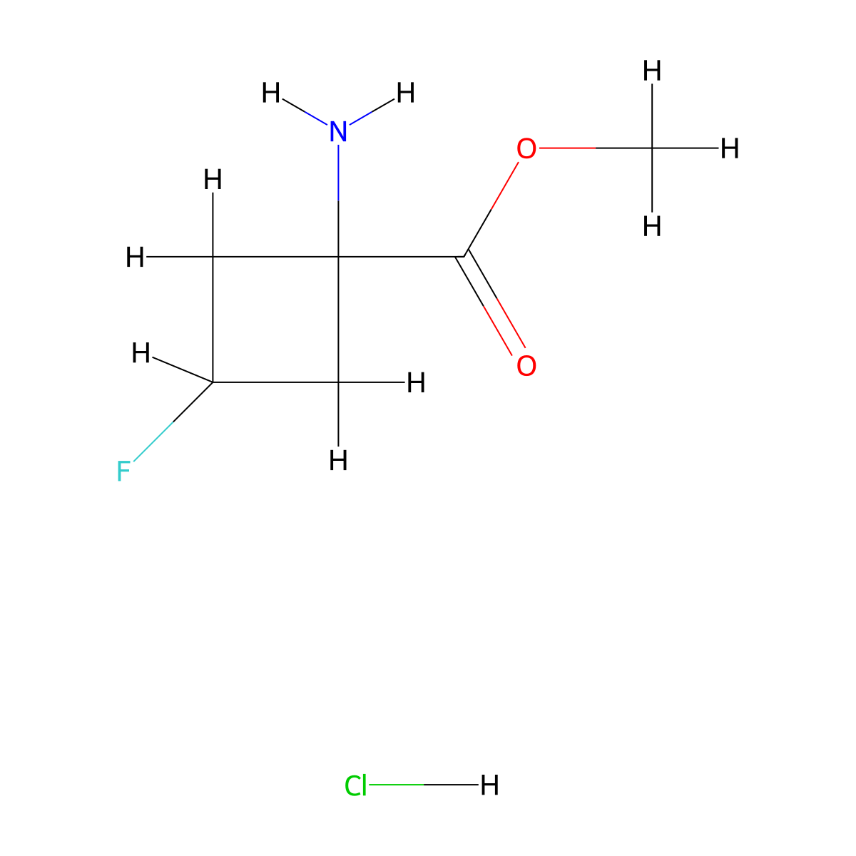 Methyl 1-amino-3-fluorocyclobutane-1-carboxylate hydrochloride molecular structure, CAS 2757999-72-5