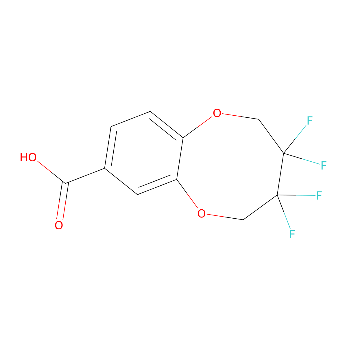 3,3,4,4-Tetrafluoro-2,3,4,5-tetrahydro-1,6-benzodioxocine-8-carboxylic acid molecular structure, CAS 2757999-74-7