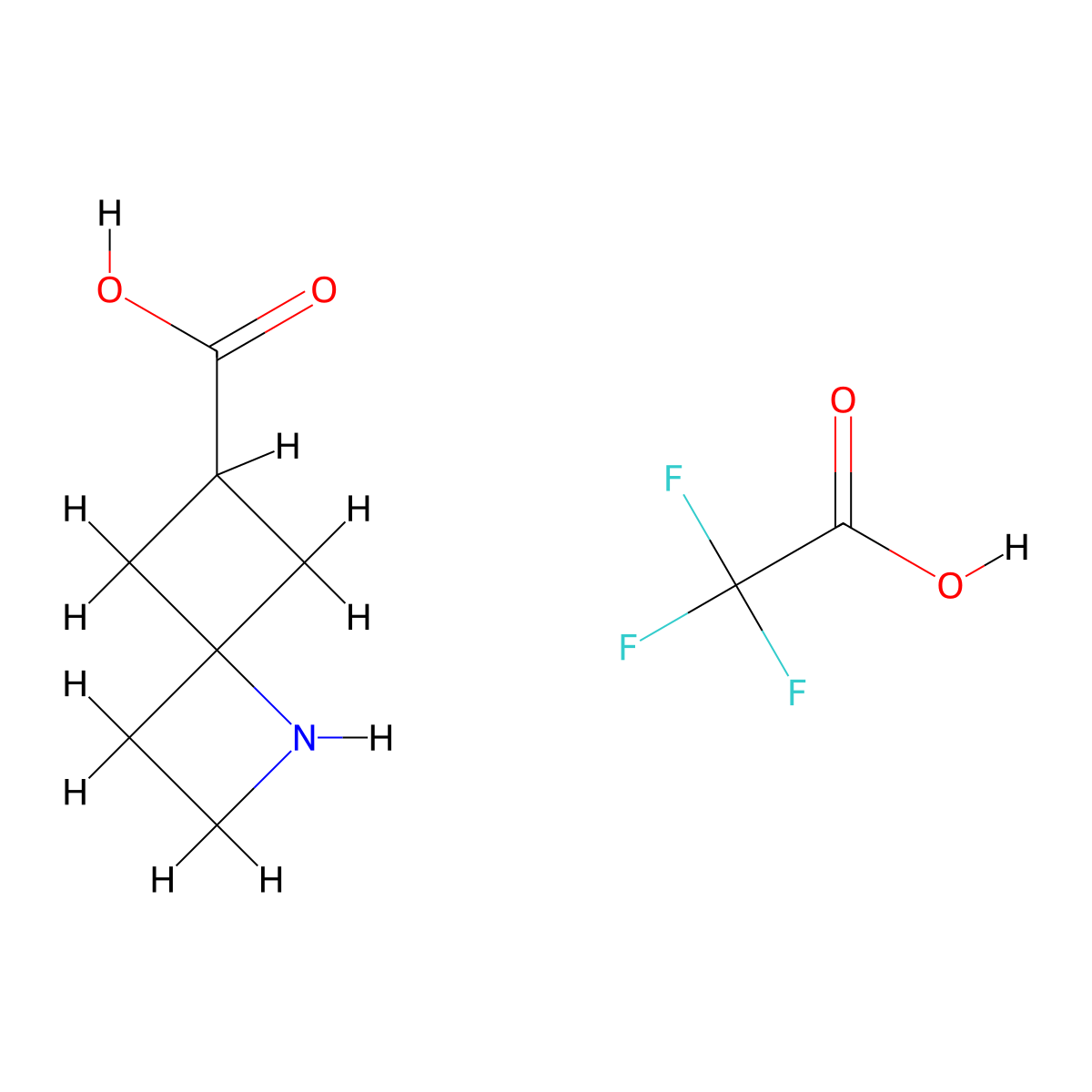1-Azaspiro[3.3]heptane-6-carboxylic acid; trifluoroacetic acid molecular structure, CAS 2757999-78-1