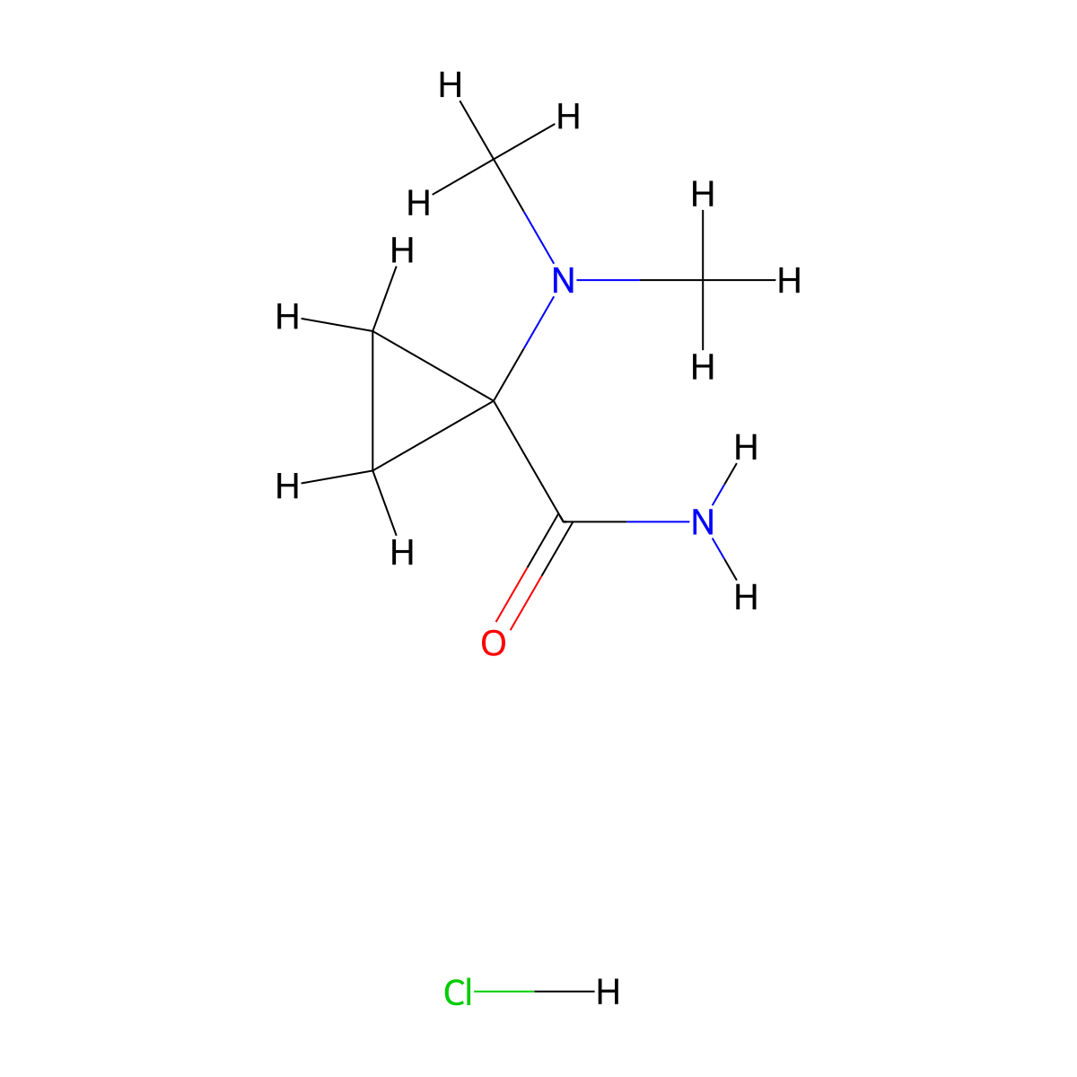 1-(Dimethylamino)cyclopropane-1-carboxamidehydrochloride molecular structure, CAS 2757999-85-0