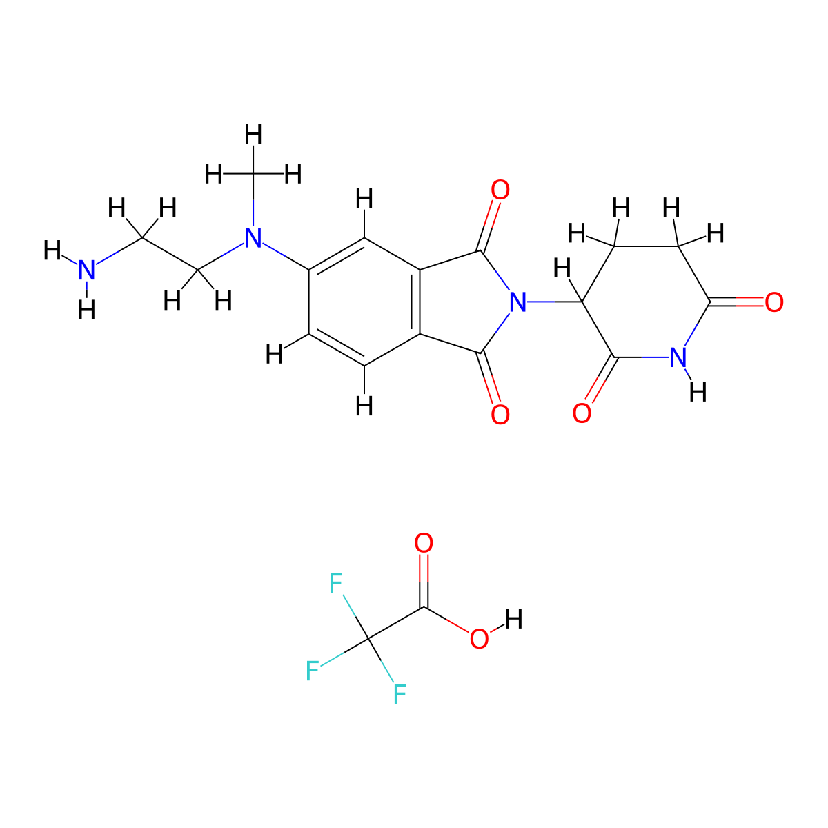 5-[(2-aminoethyl)(methyl)amino]-2-(2,6-dioxopiperidin-3-yl)-2,3-dihydro-1H-isoindole-1,3-dione,trifluoroaceticacid molecular structure, CAS 2757999-86-1