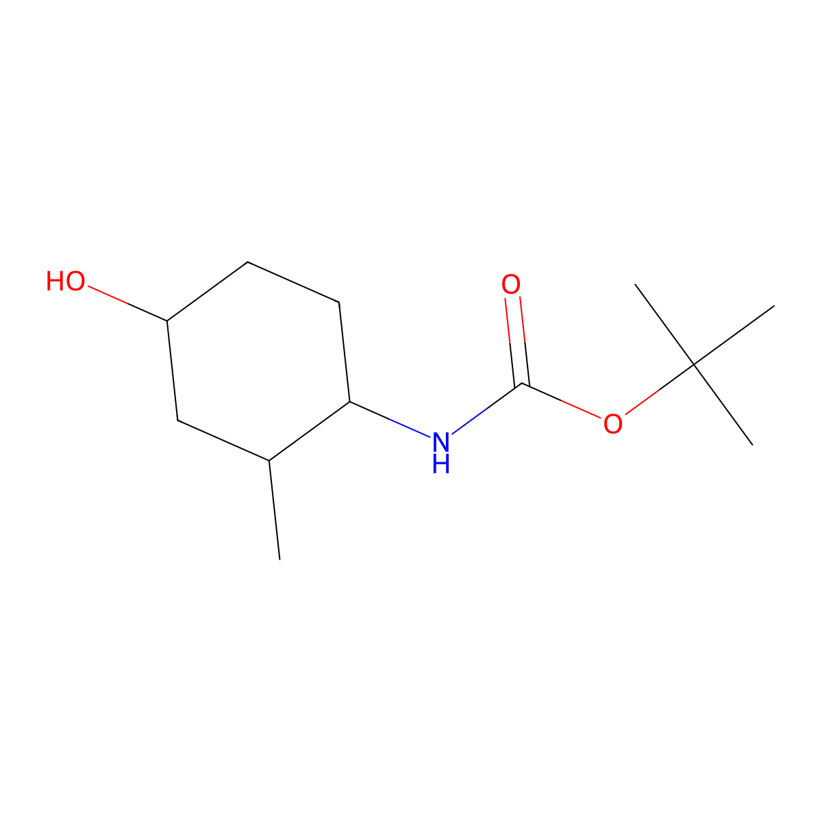 tert-butylN-(4-hydroxy-2-methylcyclohexyl)carbamate,Mixtureofdiastereomers molecular structure, CAS 2757999-90-7