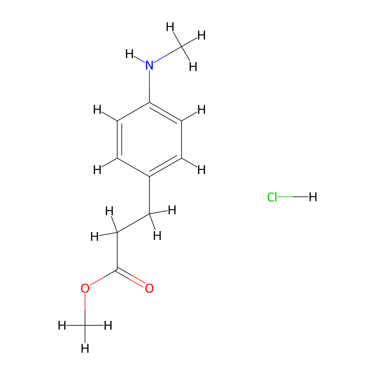 Methyl3-[4-(methylamino)phenyl]propanoatehydrochloride molecular structure, CAS 2757999-92-9