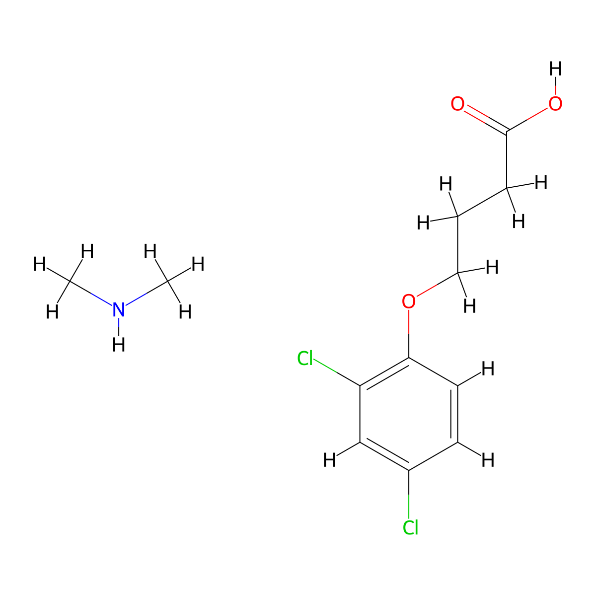 2,4-DB dimethylammonium molecular structure, CAS 2758-42-1