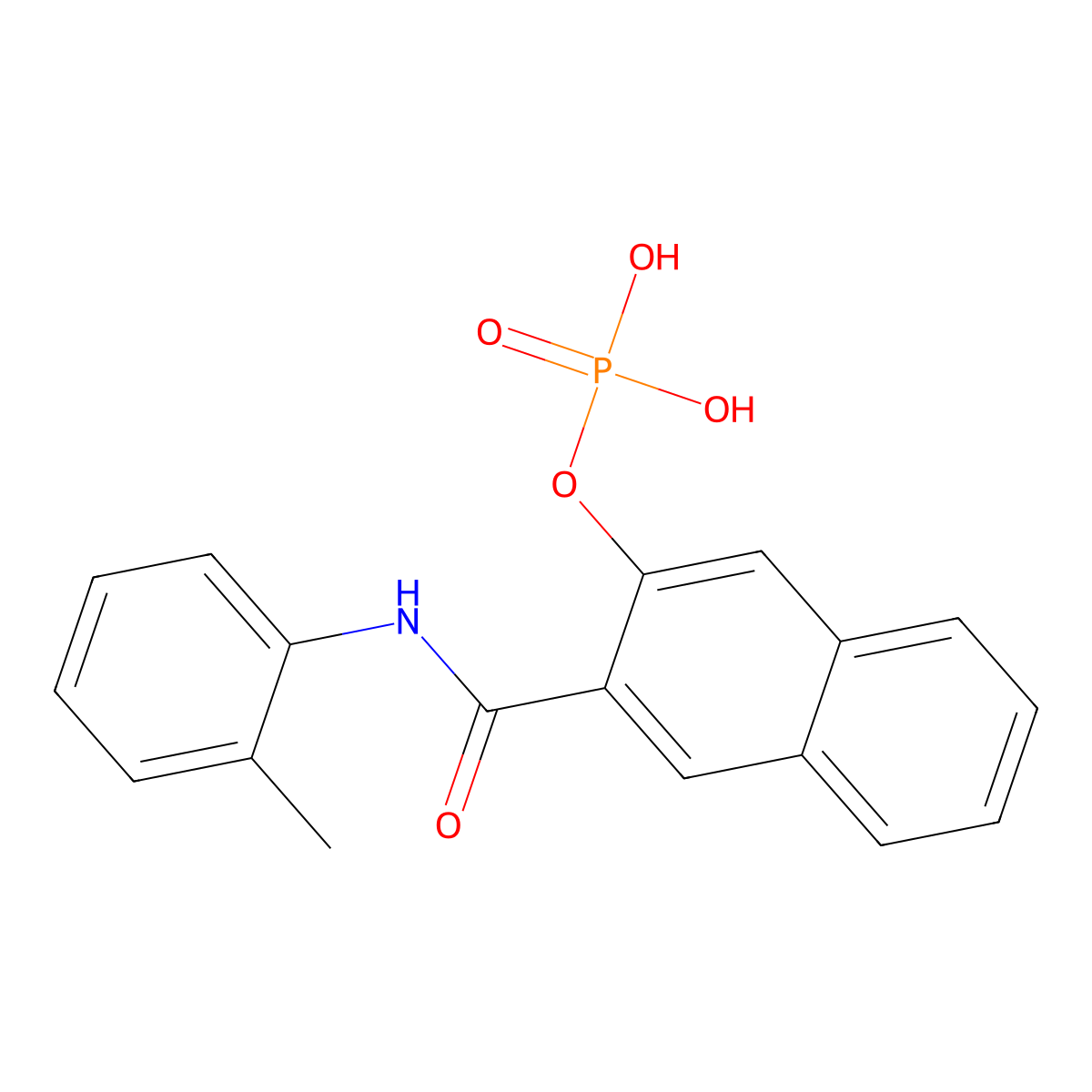 3-(Phosphonooxy)-N-(o-tolyl)naphthalene-2-carboxamide molecular structure, CAS 27580-13-8