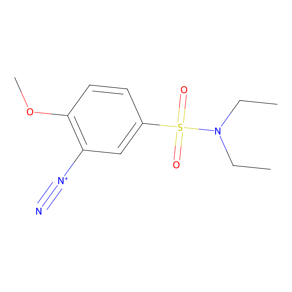 5-(N,N-diethylaminosulphonyl)-2-methoxybenzenediazonium chloride molecular structure, CAS 27580-14-9