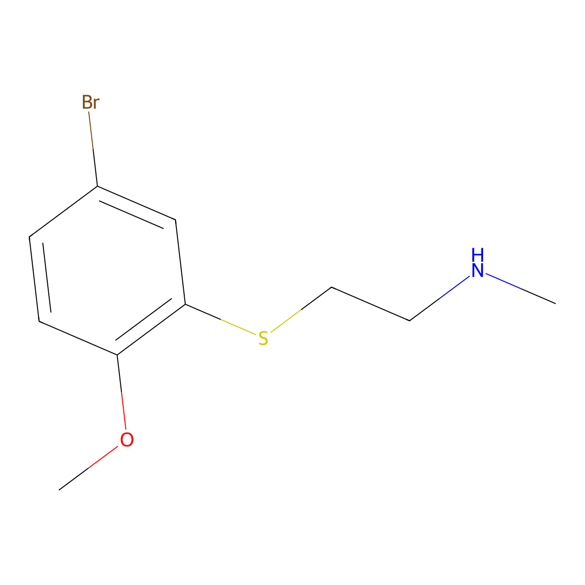 {2-[(5-Bromo-2-methoxyphenyl)sulfanyl]ethyl}(methyl)amine molecular structure, CAS 2758000-09-6