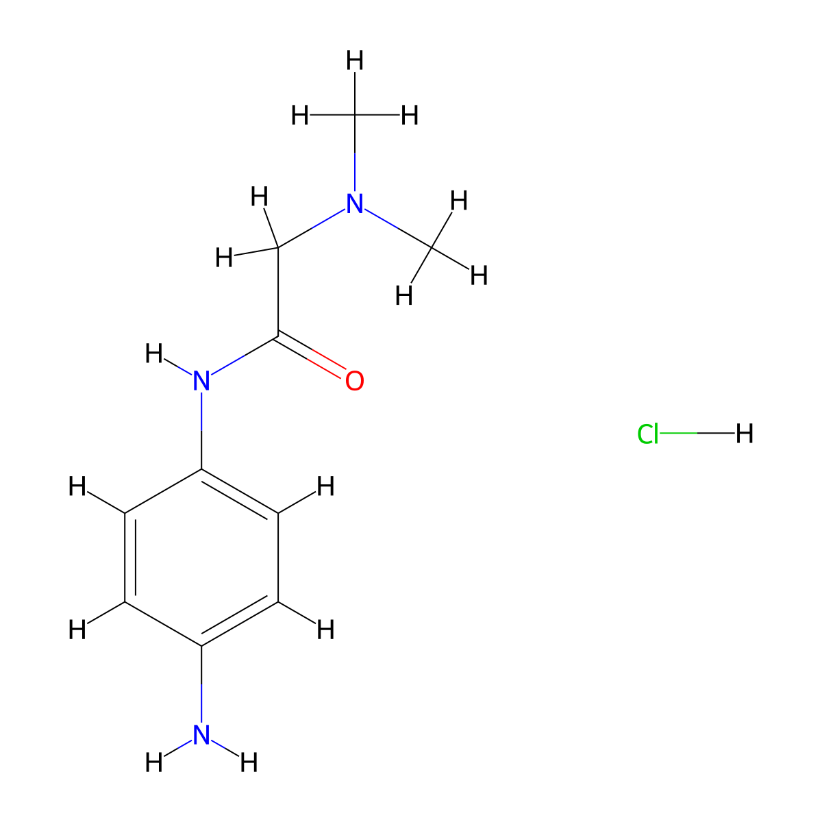 N-(4-aminophenyl)-2-(dimethylamino)acetamide hydrochloride molecular structure, CAS 2758000-10-9