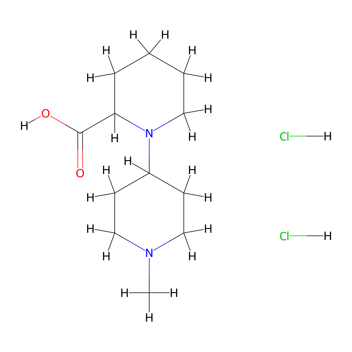 1'-Methyl-[1,4'-bipiperidine]-2-carboxylic acid dihydrochloride molecular structure, CAS 2758000-12-1
