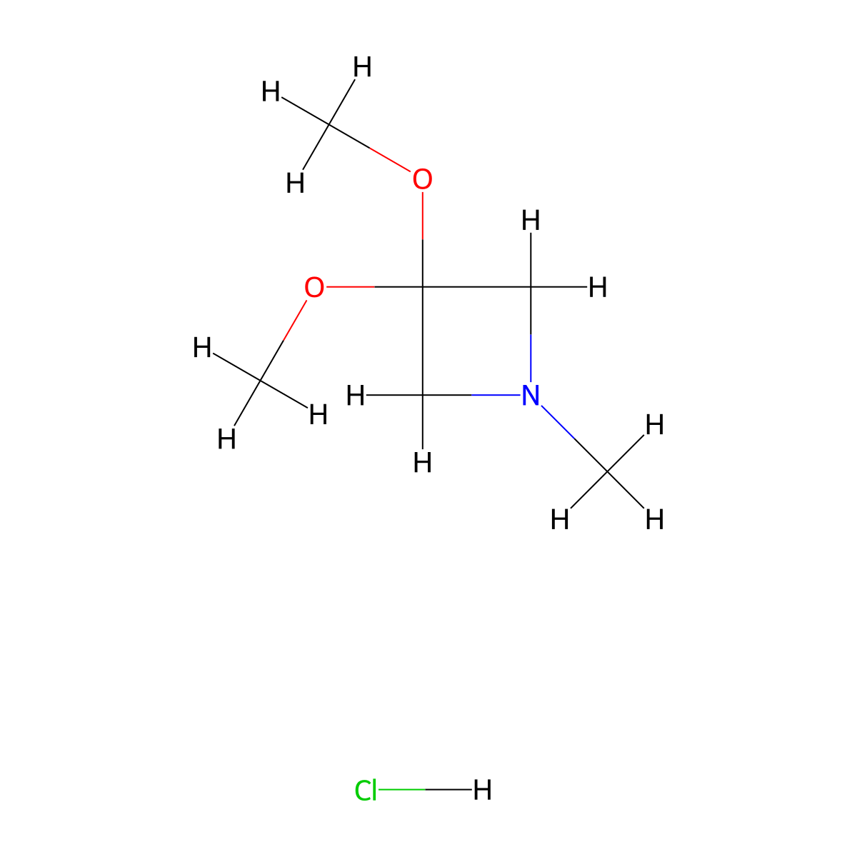 3,3-Dimethoxy-1-methylazetidinehydrochloride molecular structure, CAS 2758000-19-8