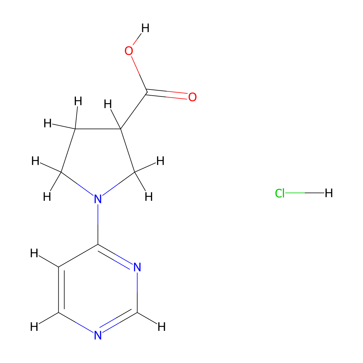 1-(Pyrimidin-4-yl)pyrrolidine-3-carboxylicacidhydrochloride molecular structure, CAS 2758000-25-6