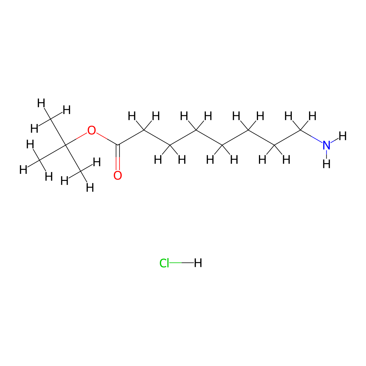 Tert-butyl 8-aminooctanoate hydrochloride molecular structure, CAS 2758000-26-7