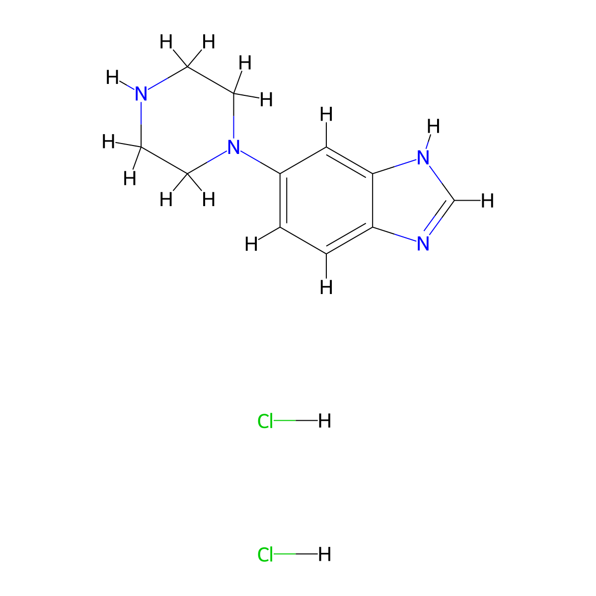 5-(piperazin-1-yl)-1H-1,3-benzodiazole dihydrochloride molecular structure, CAS 2758000-27-8