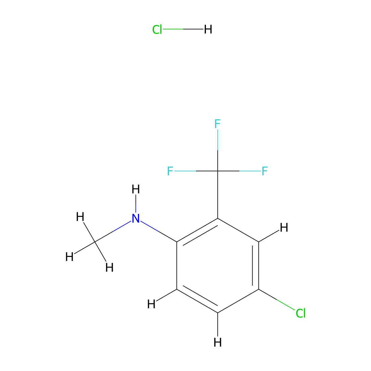 4-chloro-N-methyl-2-(trifluoromethyl)aniline hydrochloride molecular structure, CAS 2758000-29-0