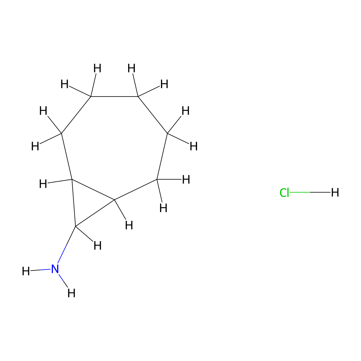 Bicyclo[5.1.0]octan-8-amine hydrochloride molecular structure, CAS 2758000-30-3