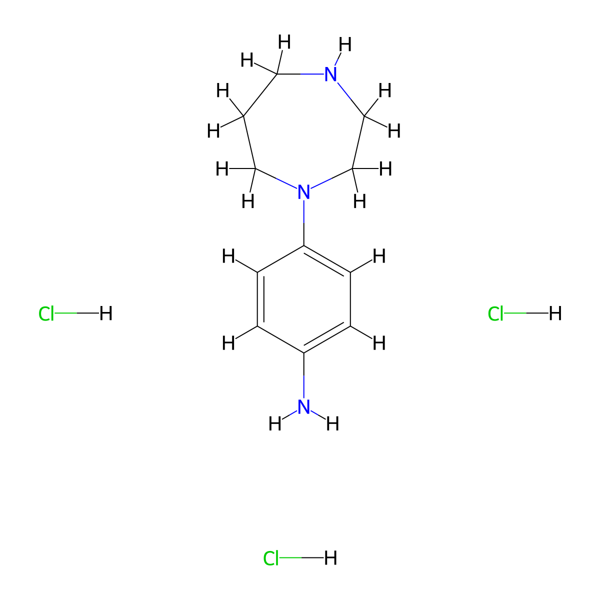 4-(1,4-Diazepan-1-yl)aniline trihydrochloride molecular structure, CAS 2758000-38-1