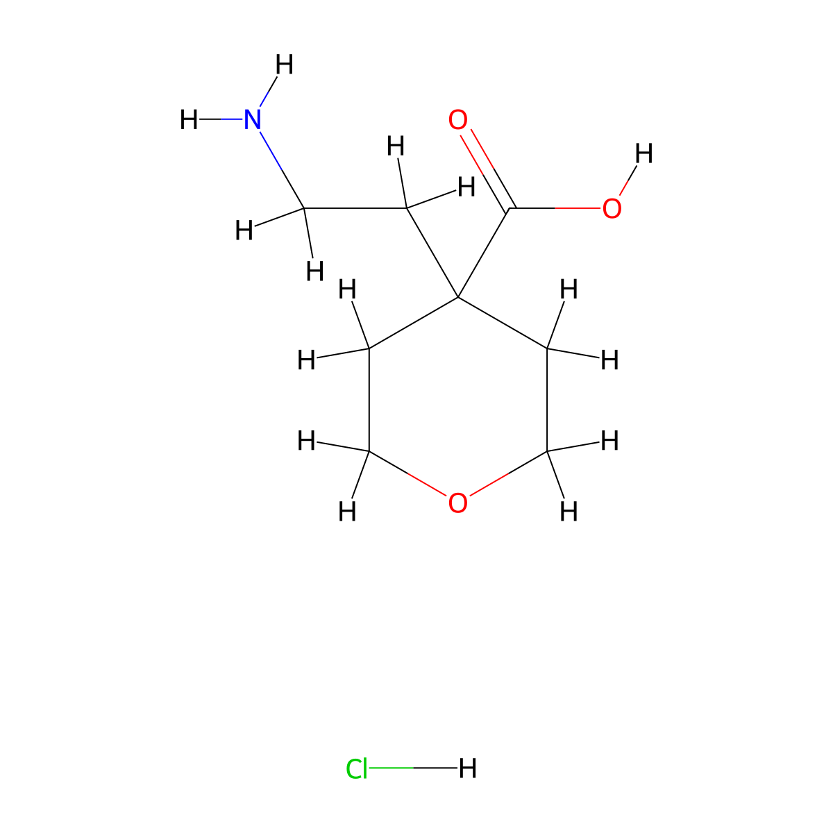 4-(2-Aminoethyl)oxane-4-carboxylic acid hydrochloride molecular structure, CAS 2758000-39-2