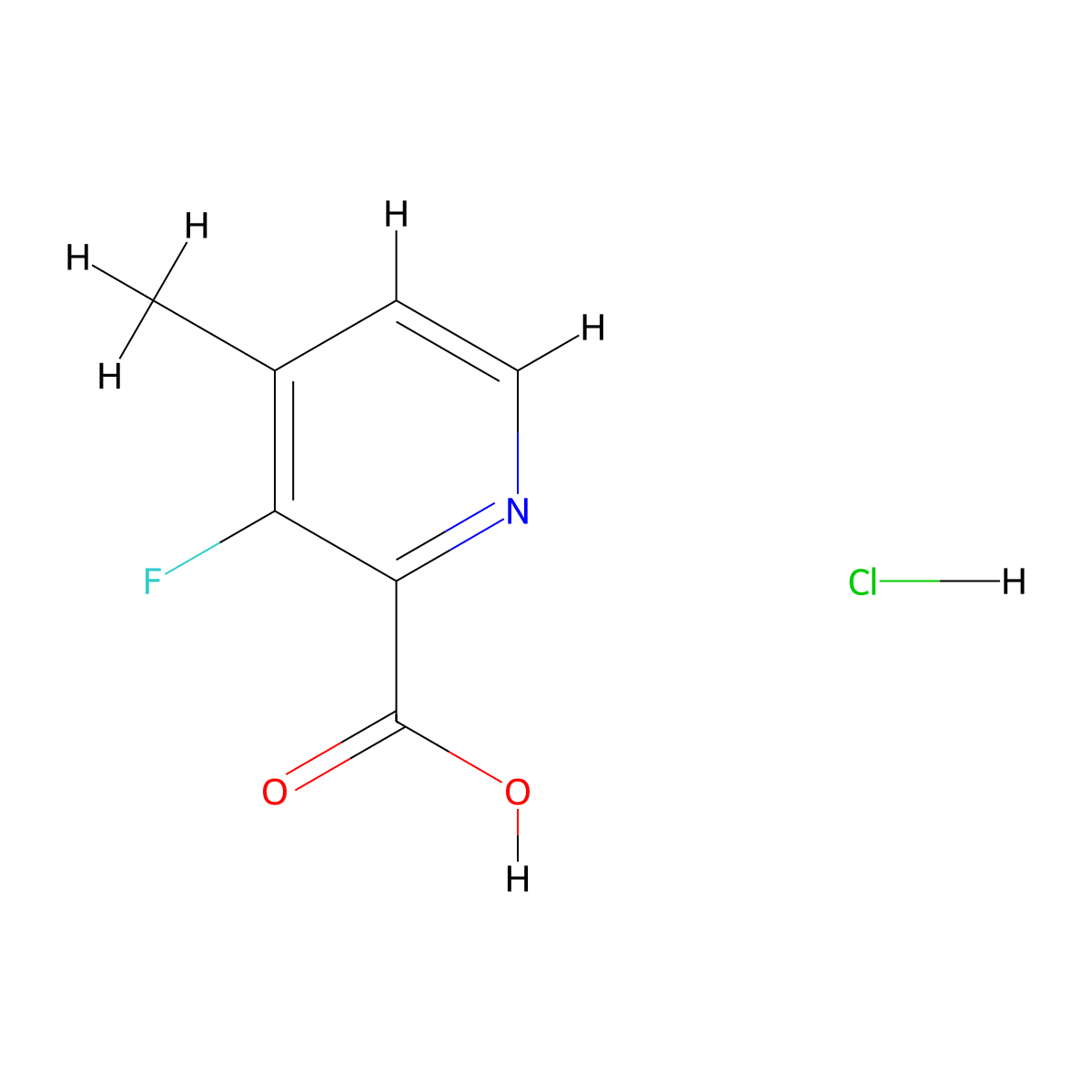 3-Fluoro-4-methylpyridine-2-carboxylic acid hydrochloride molecular structure, CAS 2758000-47-2