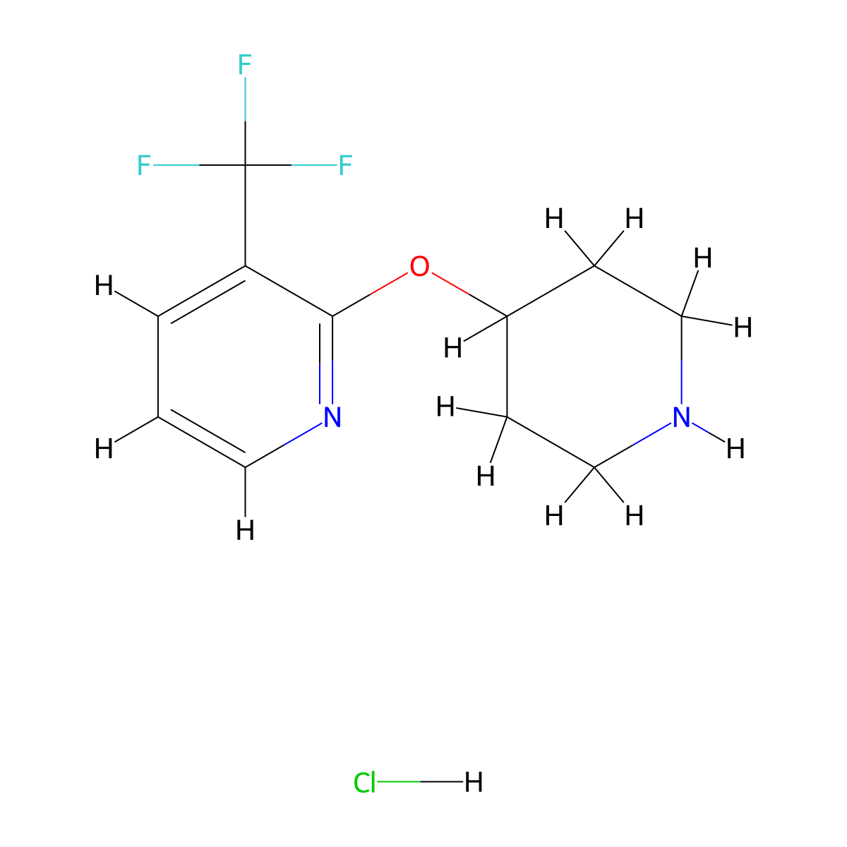 2-(Piperidin-4-yloxy)-3-(trifluoromethyl)pyridine hydrochloride molecular structure, CAS 2758000-53-0