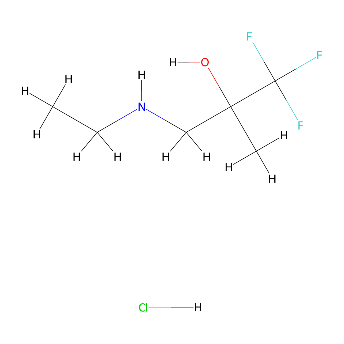 3-(Ethylamino)-1,1,1-trifluoro-2-methylpropan-2-ol hydrochloride molecular structure, CAS 2758000-57-4