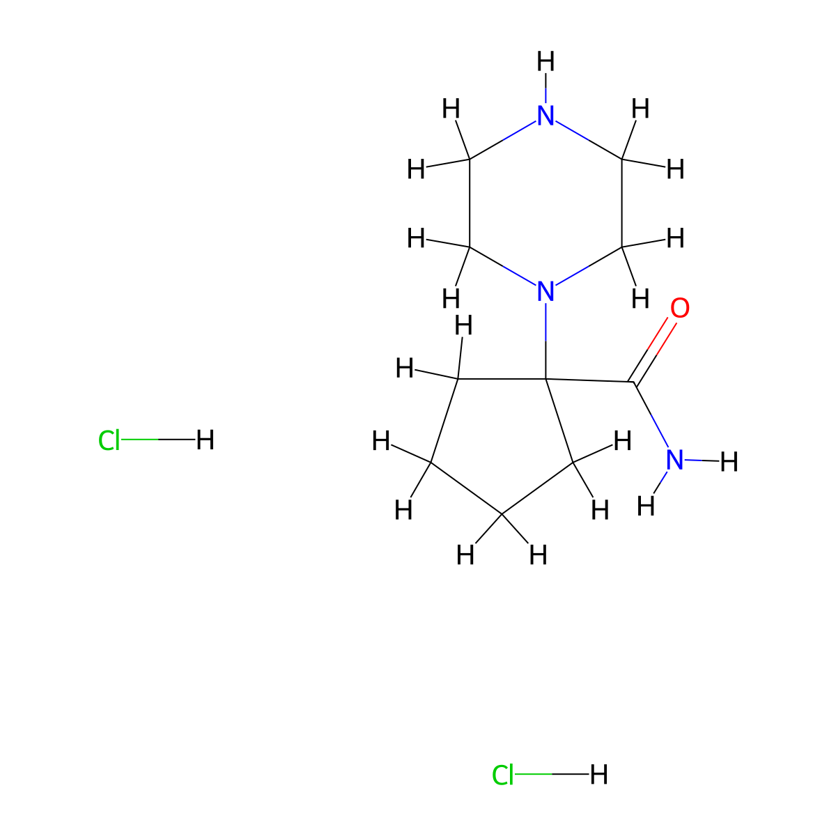1-(Piperazin-1-yl)cyclopentane-1-carboxamide dihydrochloride molecular structure, CAS 2758000-58-5