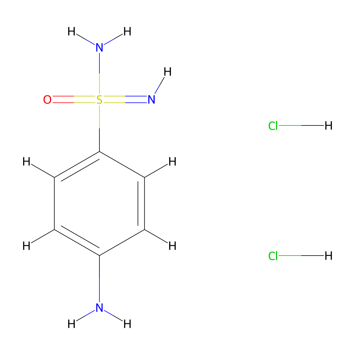4-Aminobenzene-1-sulfonoimidamide dihydrochloride molecular structure, CAS 2758000-65-4