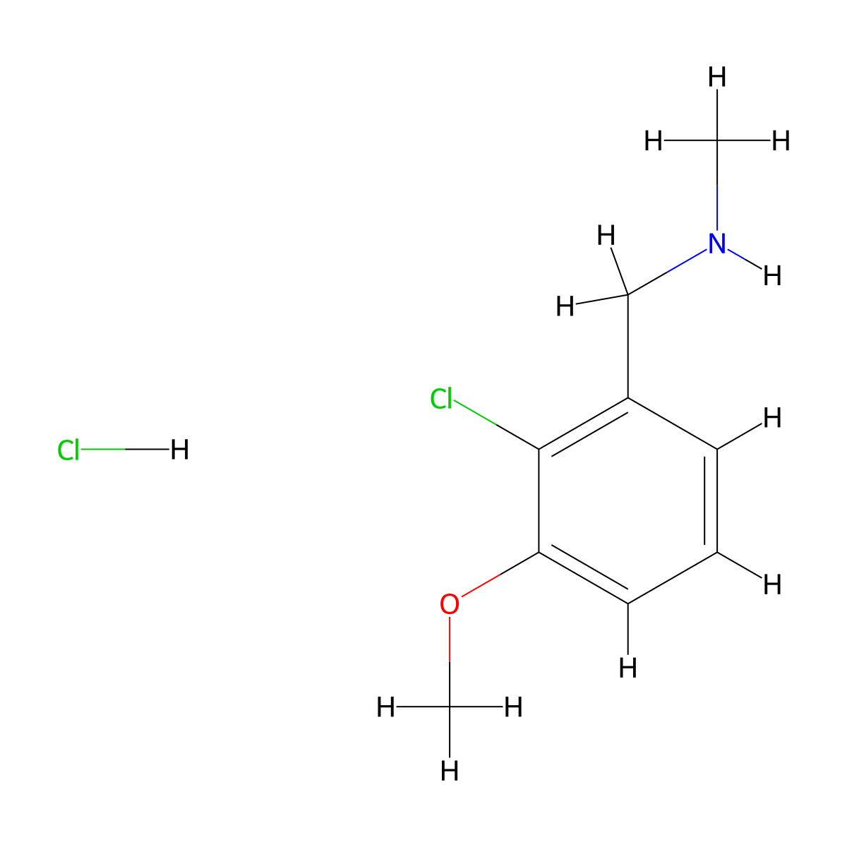 [(2-Chloro-3-methoxyphenyl)methyl](methyl)amine hydrochloride molecular structure, CAS 2758000-76-7