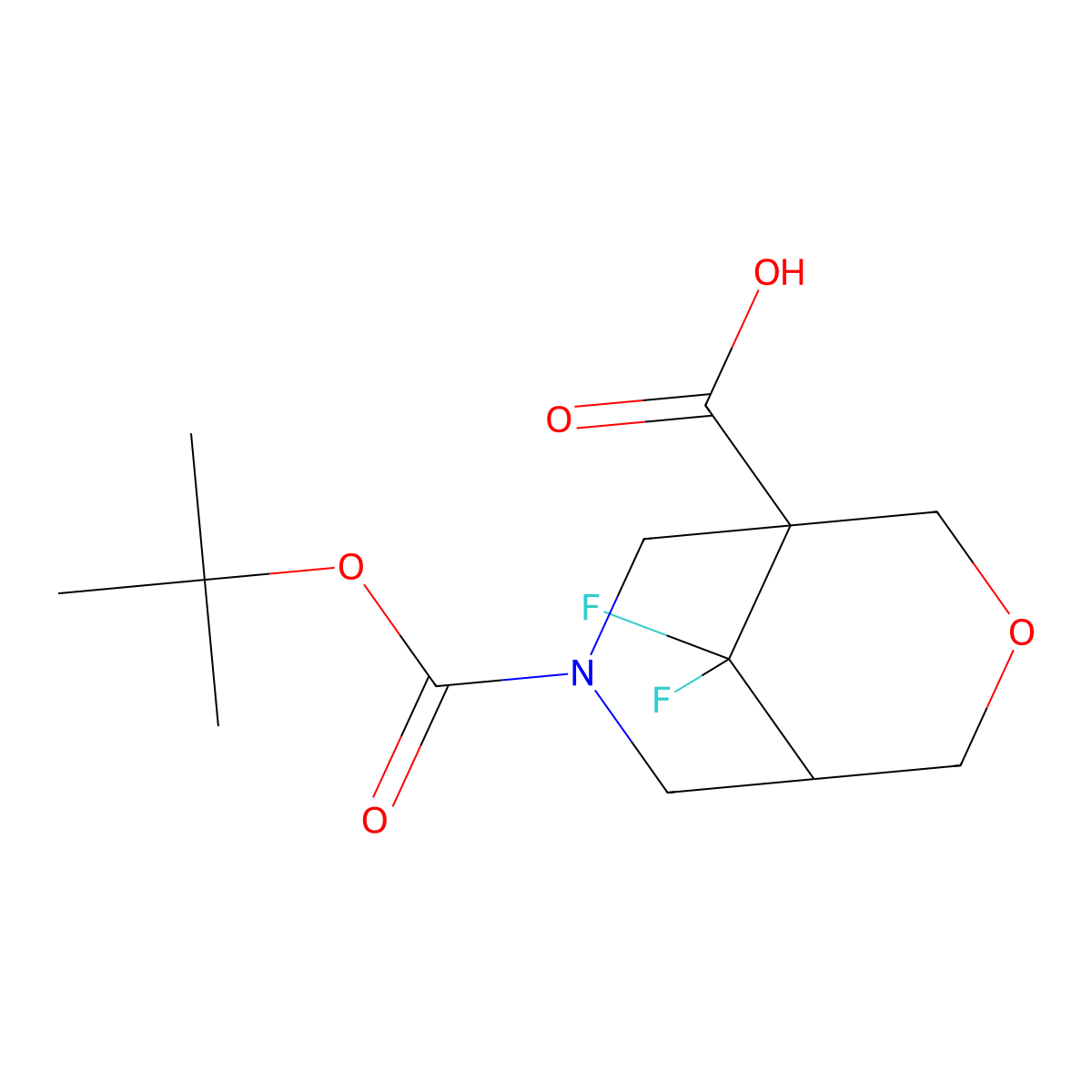 7-[(Tert-butoxy)carbonyl]-9,9-difluoro-3-oxa-7-azabicyclo[3.3.1]nonane-1-carboxylic acid molecular structure, CAS 2758000-87-0