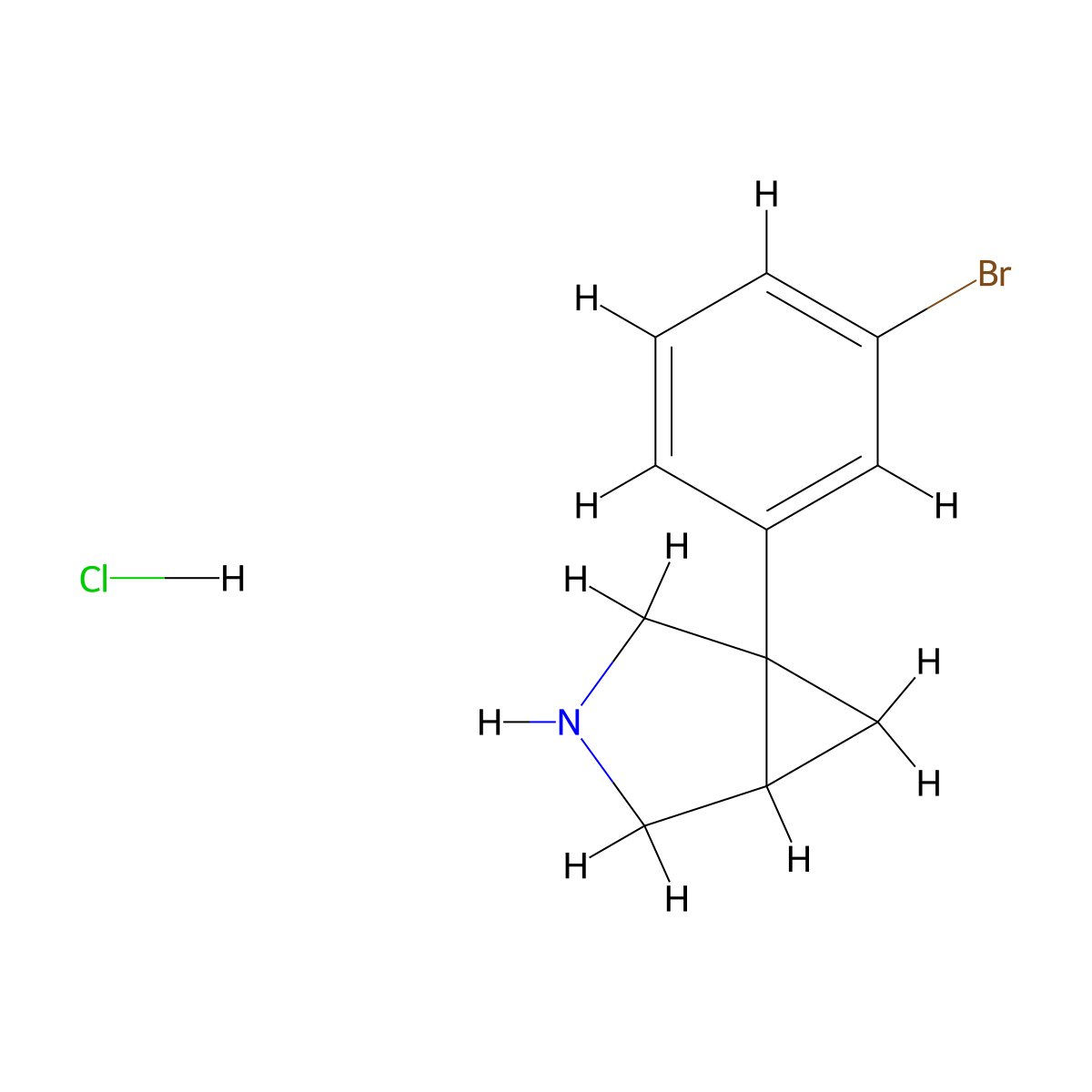 1-(3-Bromophenyl)-3-azabicyclo[3.1.0]hexane hydrochloride molecular structure, CAS 2758000-88-1