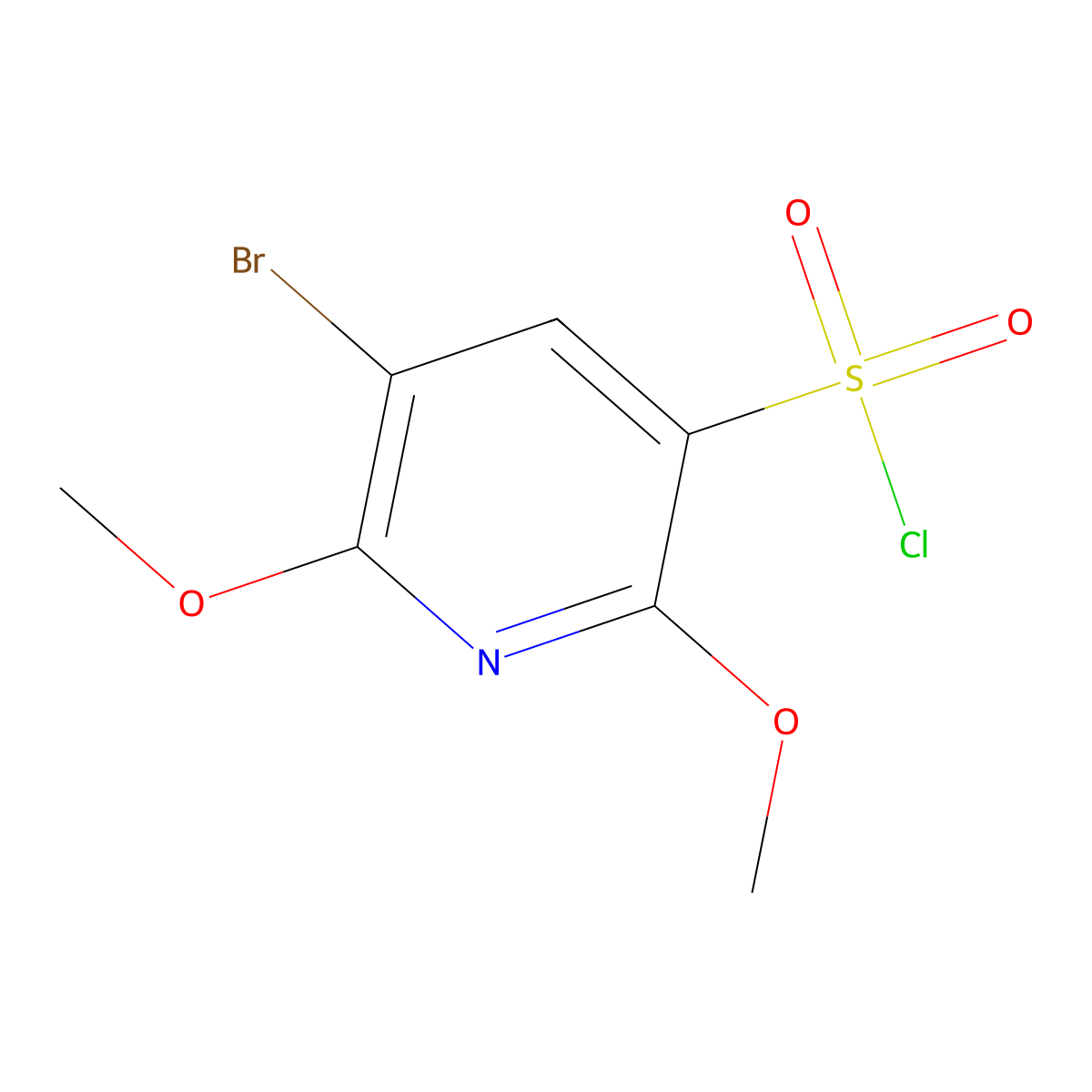 5-Bromo-2,6-dimethoxypyridine-3-sulfonyl chloride molecular structure, CAS 2758000-89-2