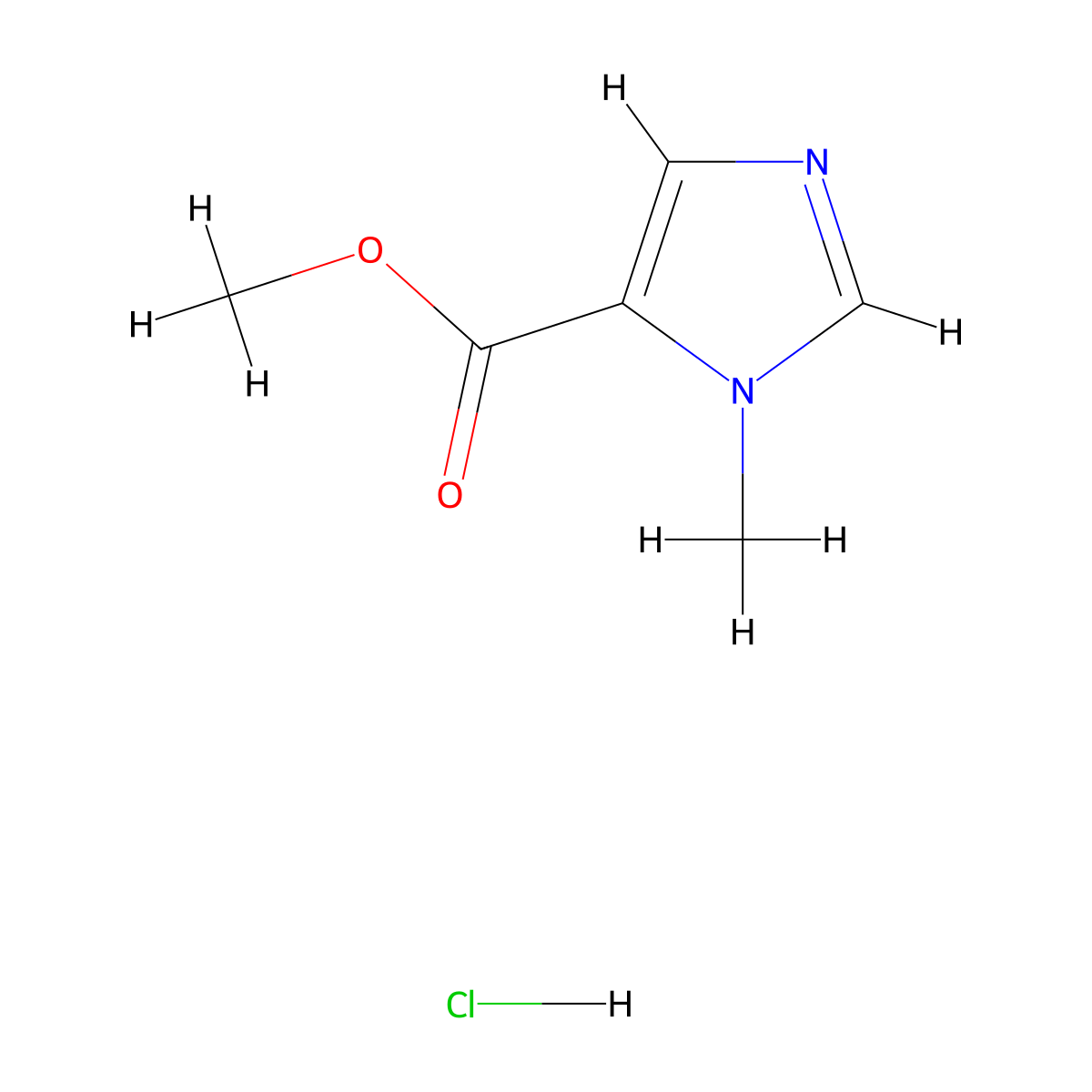 methyl 1-methyl-1H-imidazole-5-carboxylate hydrochloride molecular structure, CAS 2758000-91-6