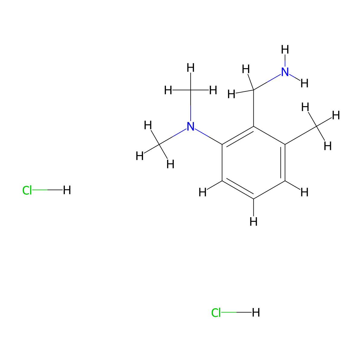 2-(aminomethyl)-N,N,3-trimethylaniline dihydrochloride molecular structure, CAS 2758000-92-7