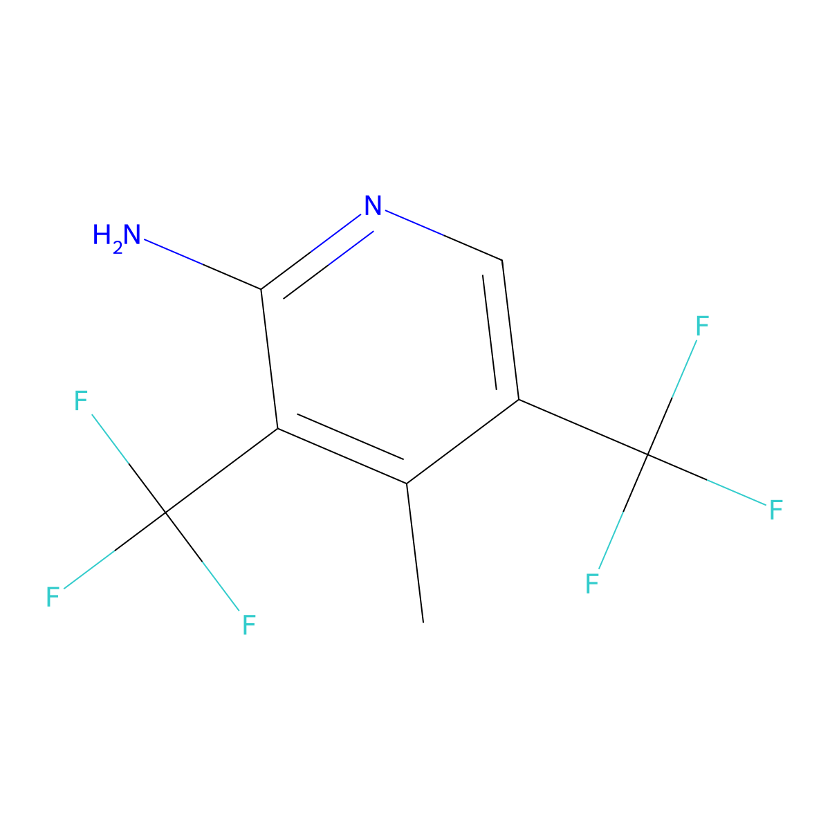 4-Methyl-3,5-bis(trifluoromethyl)pyridin-2-amine molecular structure, CAS 2758000-93-8