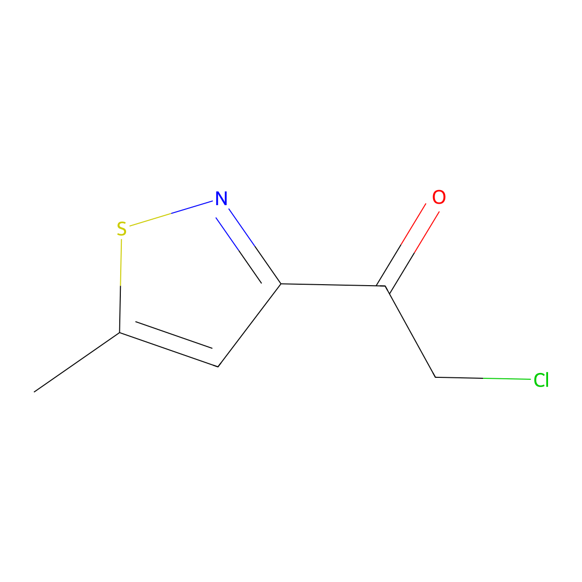 2-Chloro-1-(5-methyl-1,2-thiazol-3-yl)ethan-1-one molecular structure, CAS 2758000-95-0