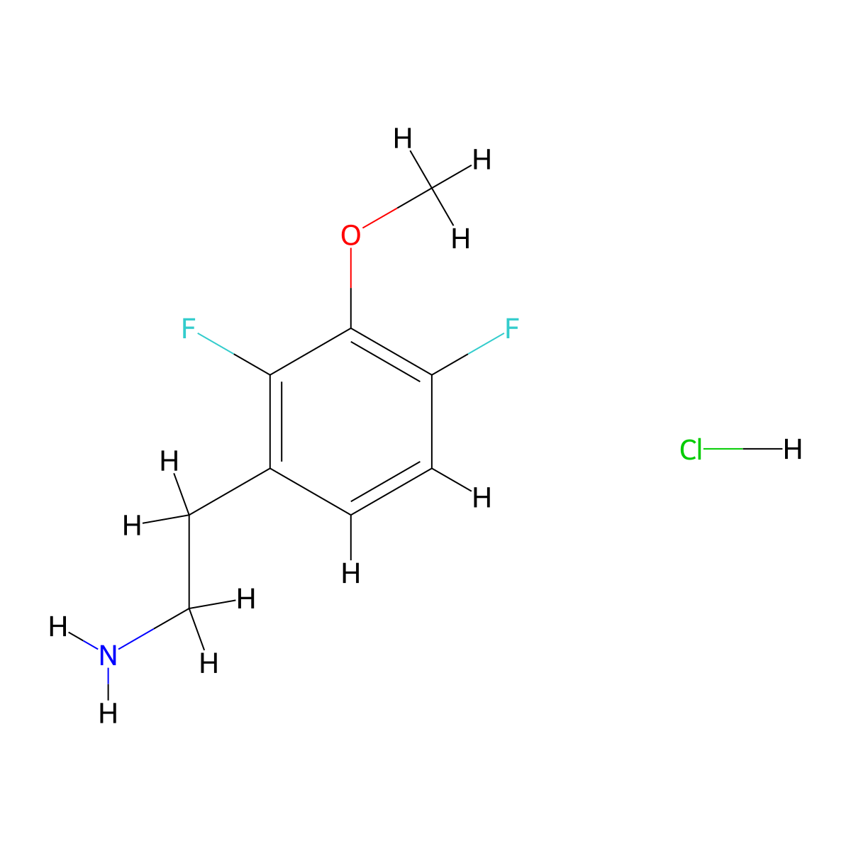 2-(2,4-Difluoro-3-methoxyphenyl)ethan-1-amine hydrochloride molecular structure, CAS 2758000-97-2