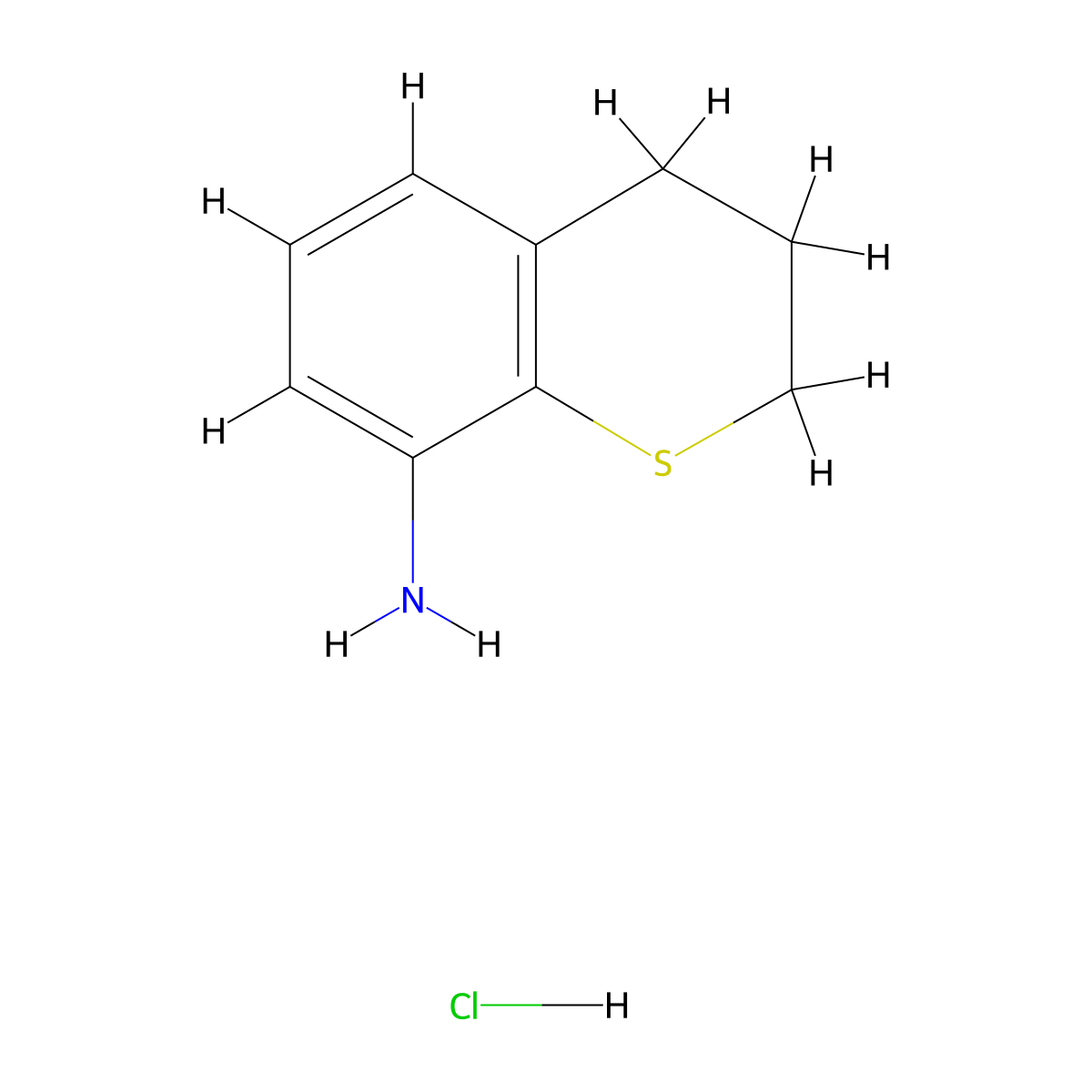 3,4-dihydro-2H-1-benzothiopyran-8-amine hydrochloride molecular structure, CAS 2758000-98-3