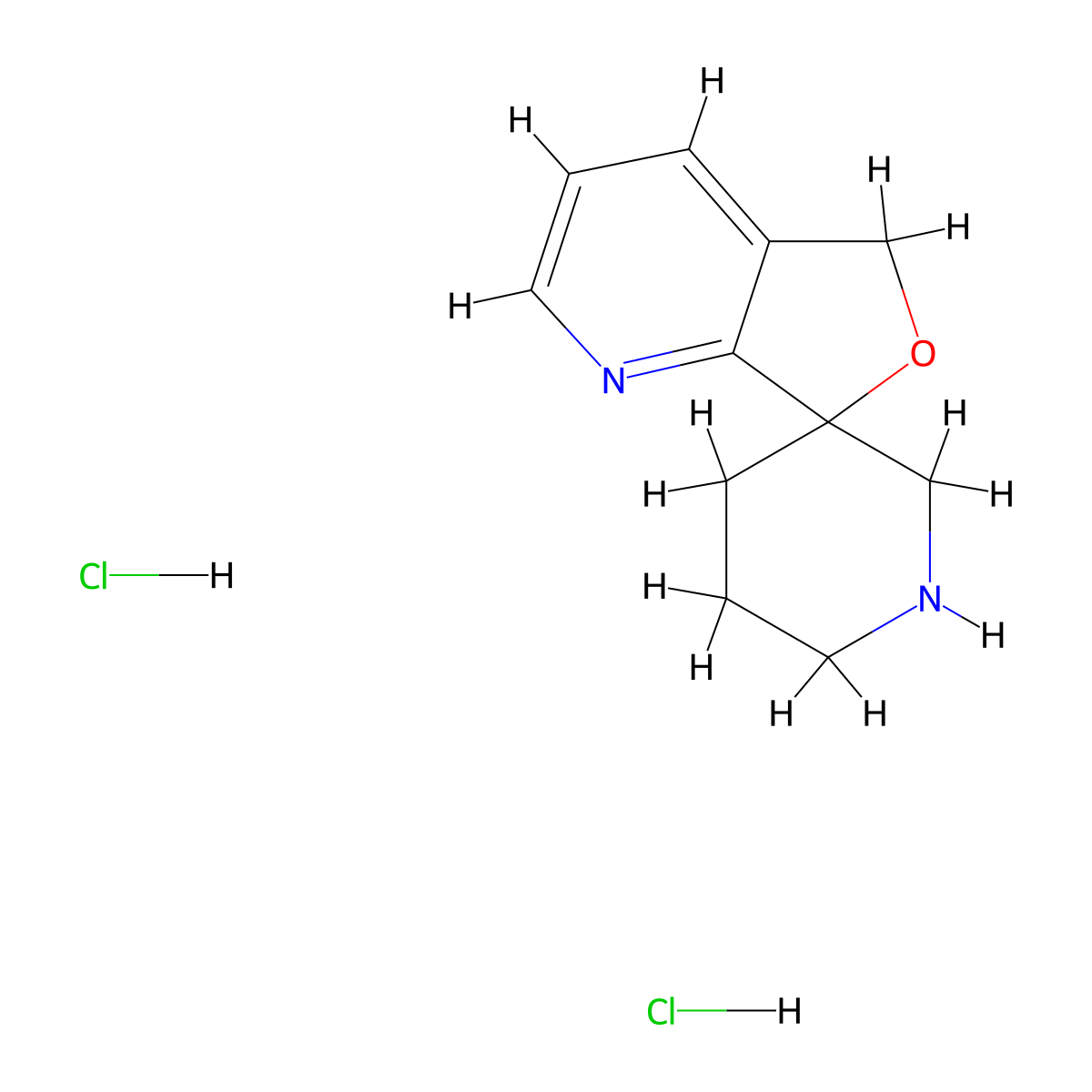 5H-spiro[furo[3,4-b]pyridine-7,3'-piperidine] dihydrochloride molecular structure, CAS 2758001-00-0