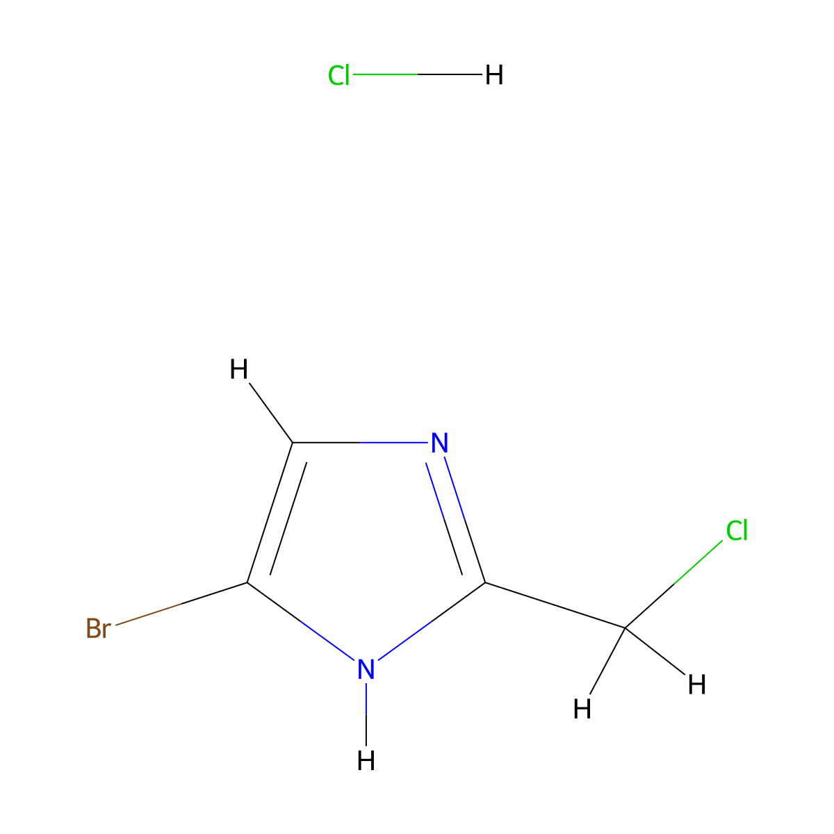 4-bromo-2-(chloromethyl)-1H-imidazole hydrochloride molecular structure, CAS 2758001-01-1