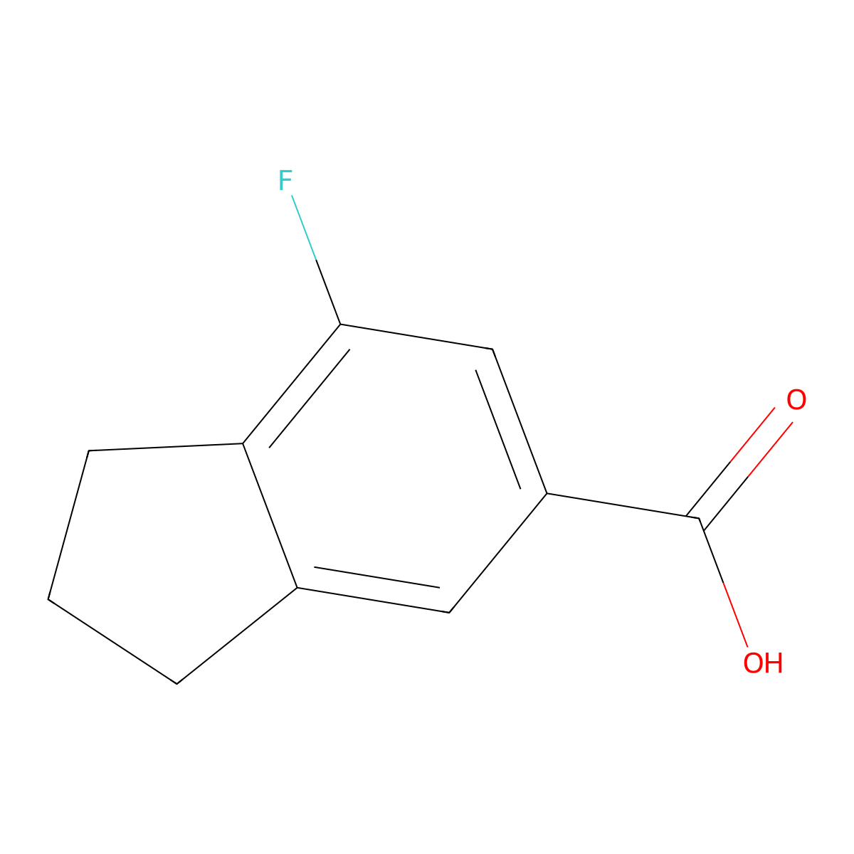 7-fluoro-2,3-dihydro-1H-indene-5-carboxylicacid molecular structure, CAS 2758001-04-4