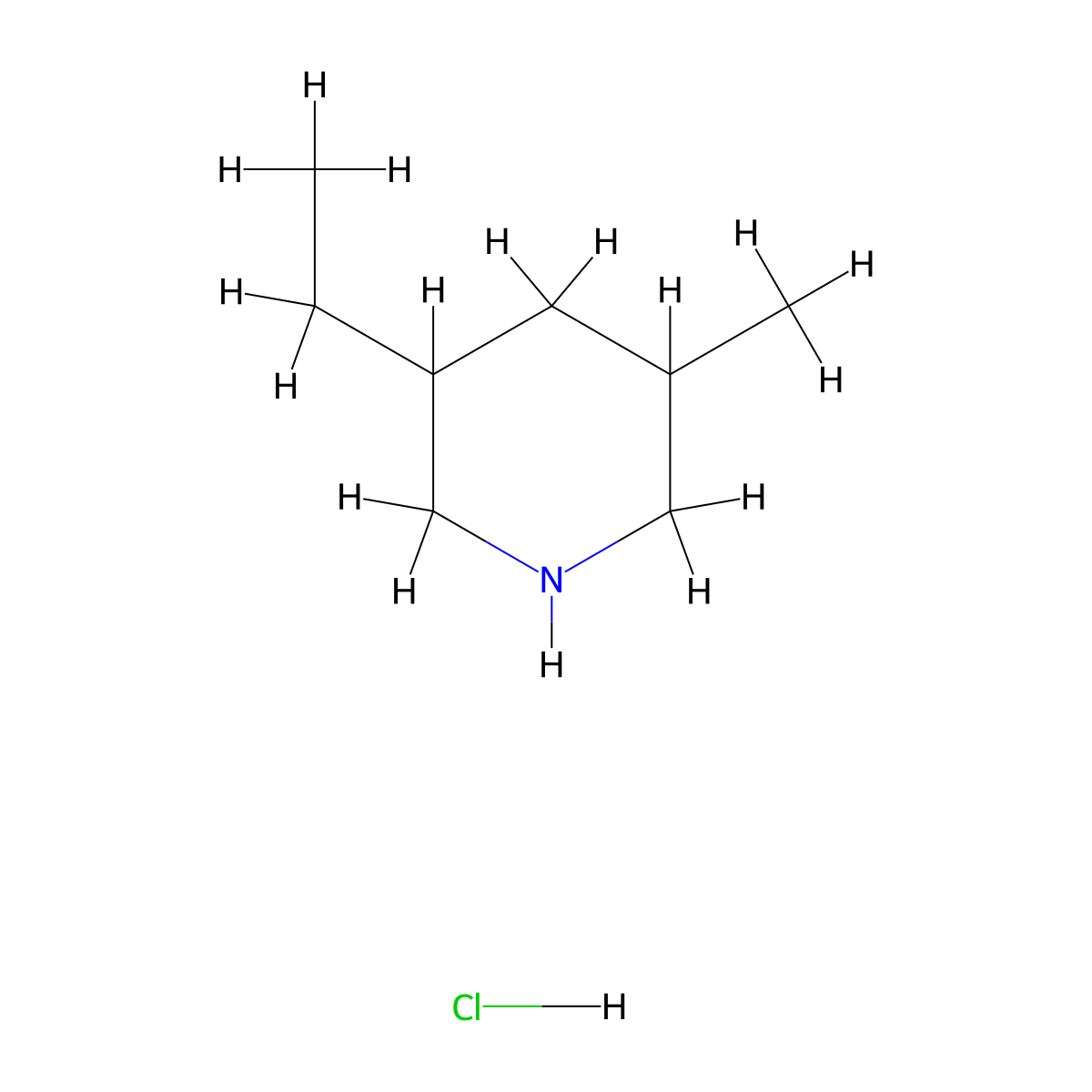 3-Ethyl-5-methylpiperidine hydrochloride molecular structure, CAS 2758001-09-9