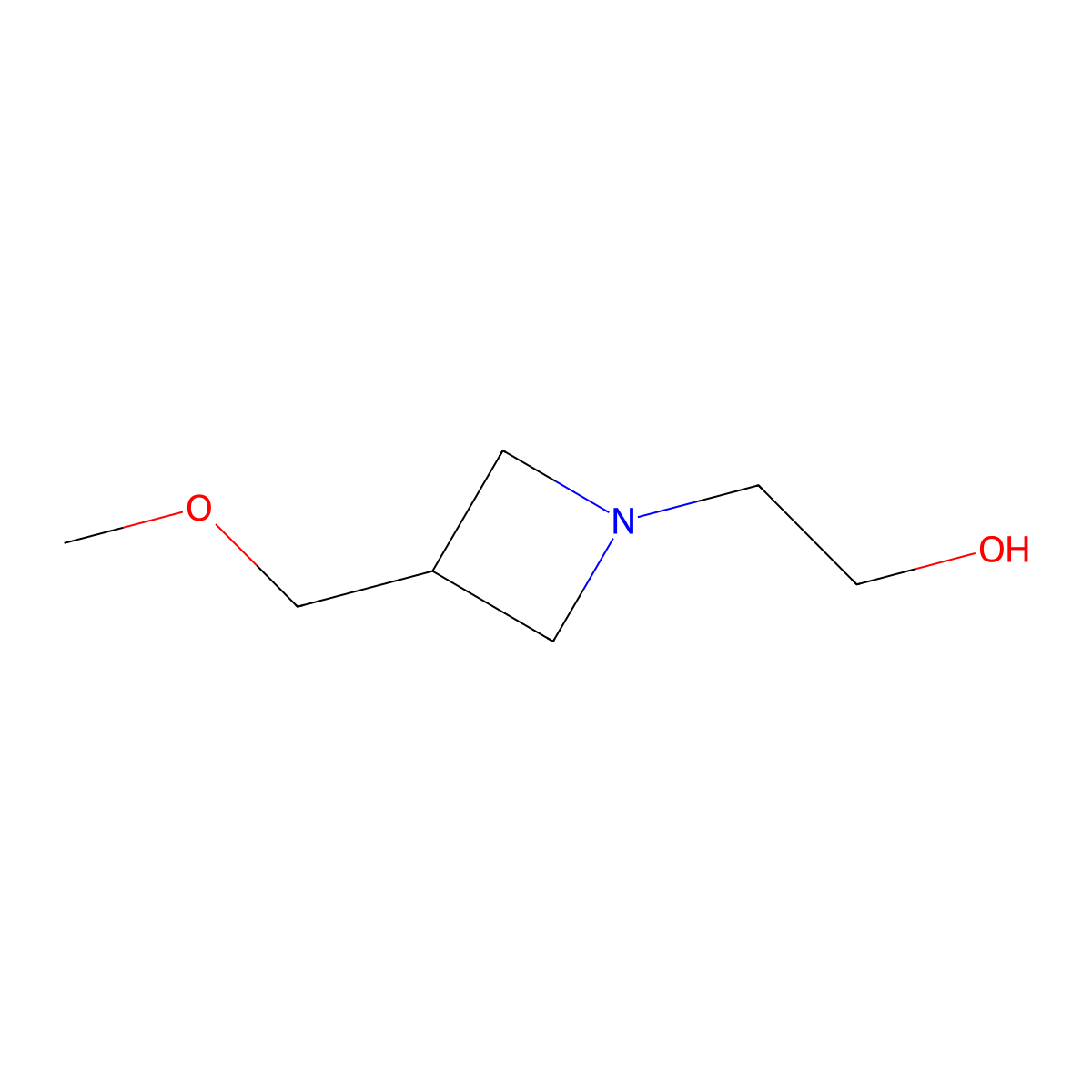 2-[3-(Methoxymethyl)azetidin-1-yl]ethan-1-ol molecular structure, CAS 2758001-11-3