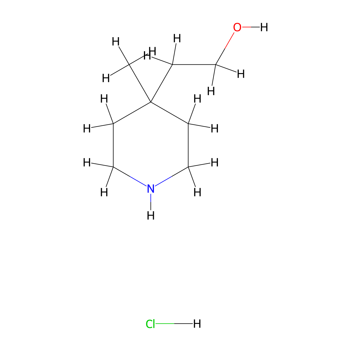 2-(4-Methylpiperidin-4-yl)ethan-1-ol hydrochloride molecular structure, CAS 2758001-12-4