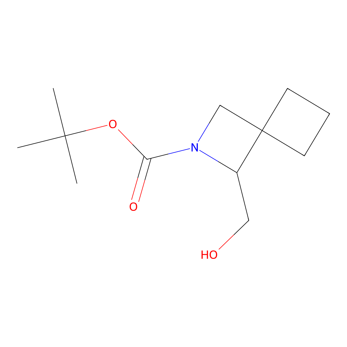 Tert-butyl 1-(hydroxymethyl)-2-azaspiro[3.3]heptane-2-carboxylate molecular structure, CAS 2758001-24-8