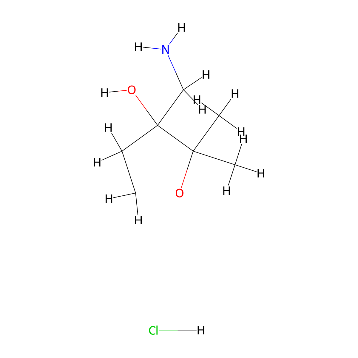 3-(Aminomethyl)-2,2-dimethyloxolan-3-olhydrochloride molecular structure, CAS 2758001-25-9