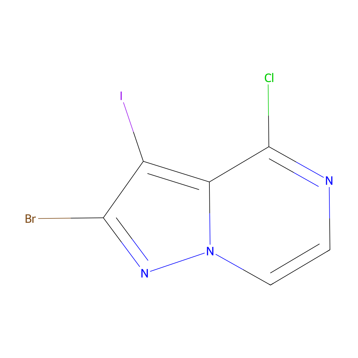 2-Bromo-4-chloro-3-iodopyrazolo[1,5-a]pyrazine molecular structure, CAS 2758001-26-0