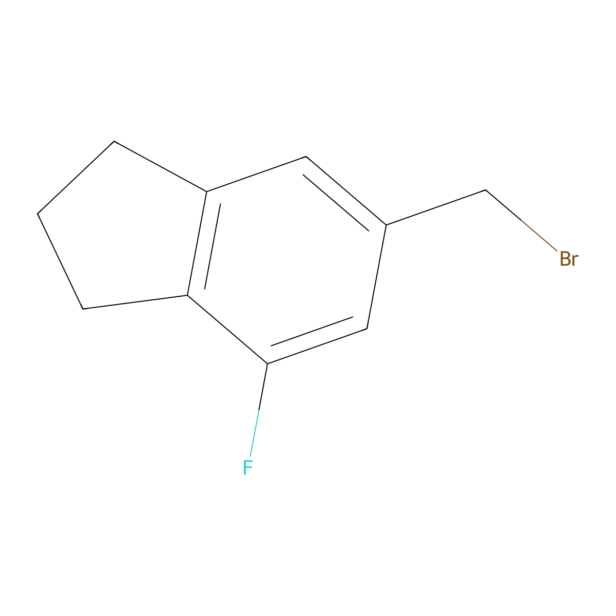 6-(bromomethyl)-4-fluoro-2,3-dihydro-1H-indene molecular structure, CAS 2758001-31-7