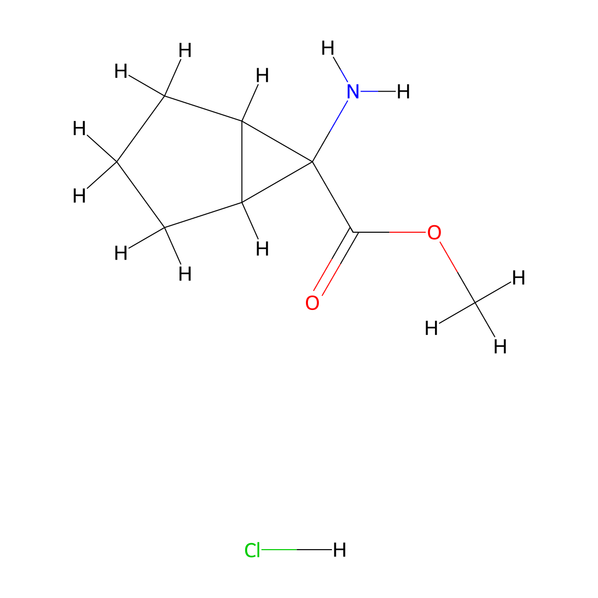 Methyl6-aminobicyclo[3.1.0]hexane-6-carboxylatehydrochloride molecular structure, CAS 2758001-34-0